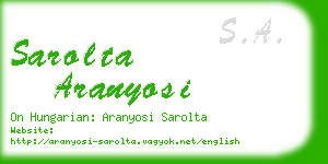 sarolta aranyosi business card